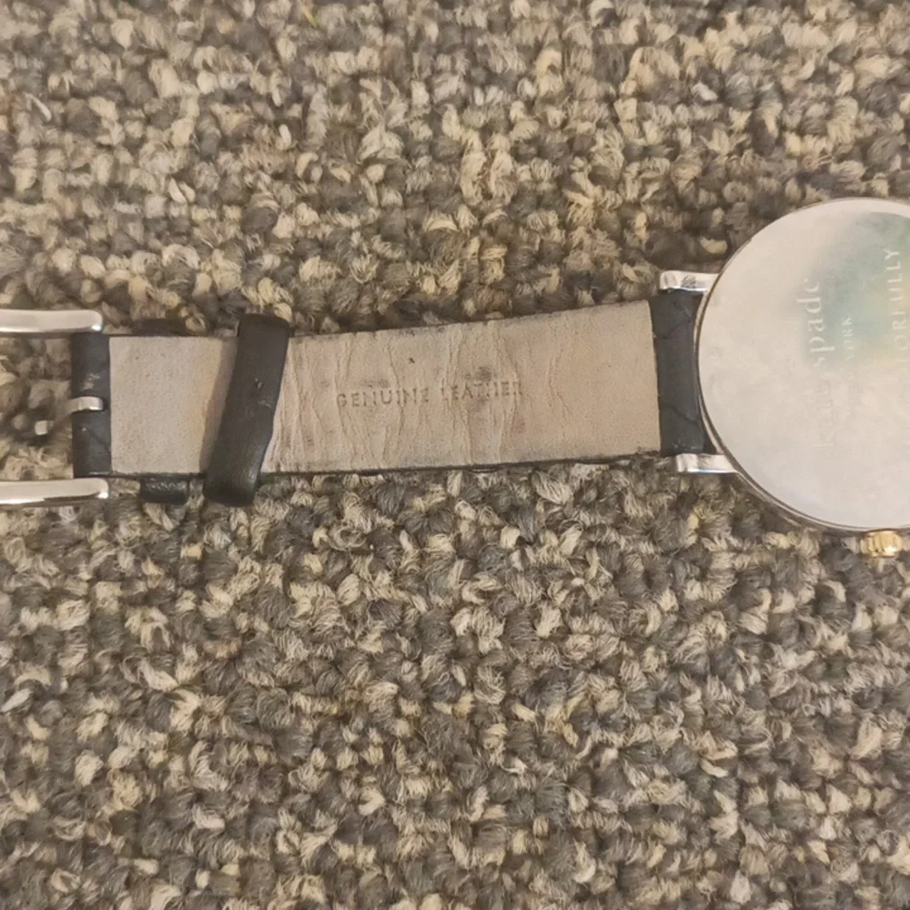 Kate Spade Metro Grand white dial black quilted leather women's watch